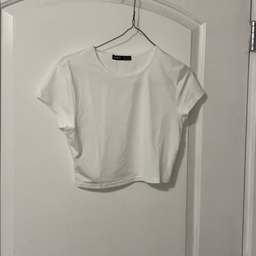 white crop top